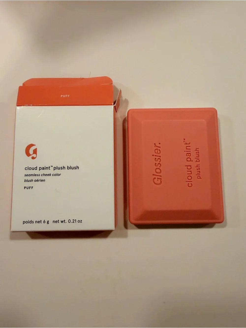 Glossier Cloud Paint Plush Blush “Puff” (light pink) BNIB seamless cheek color
